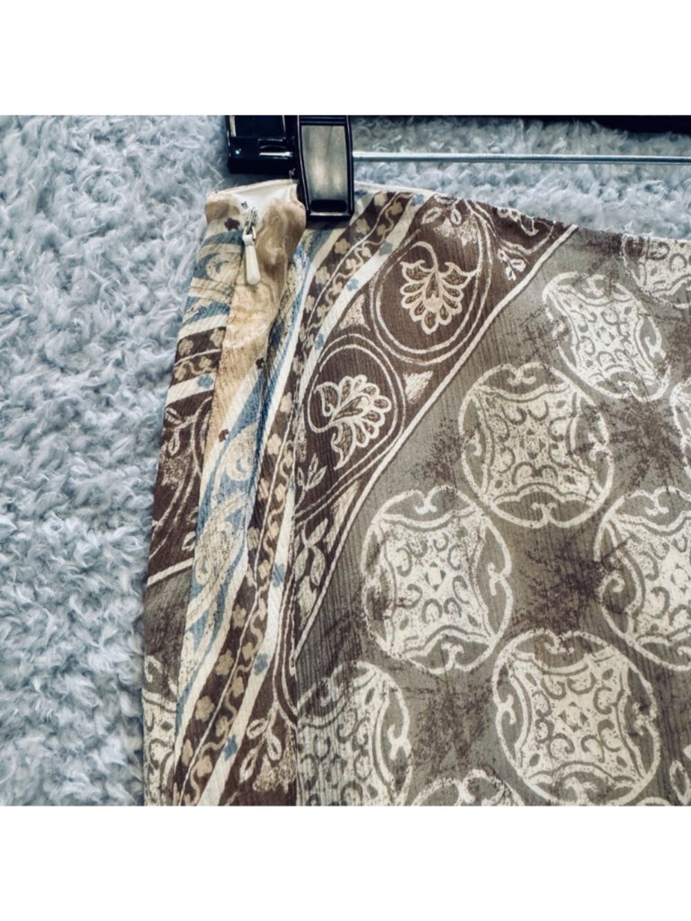 Vintage Boho Hippie Silk Midi Maxi Skirt Size 12 by Valerie Stevens Ruffle Hem - Picture 13 of 15